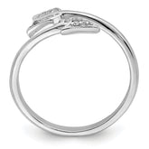 Sterling Silver Rhodium-plated Polished CZ Arrow Adjustable Ring